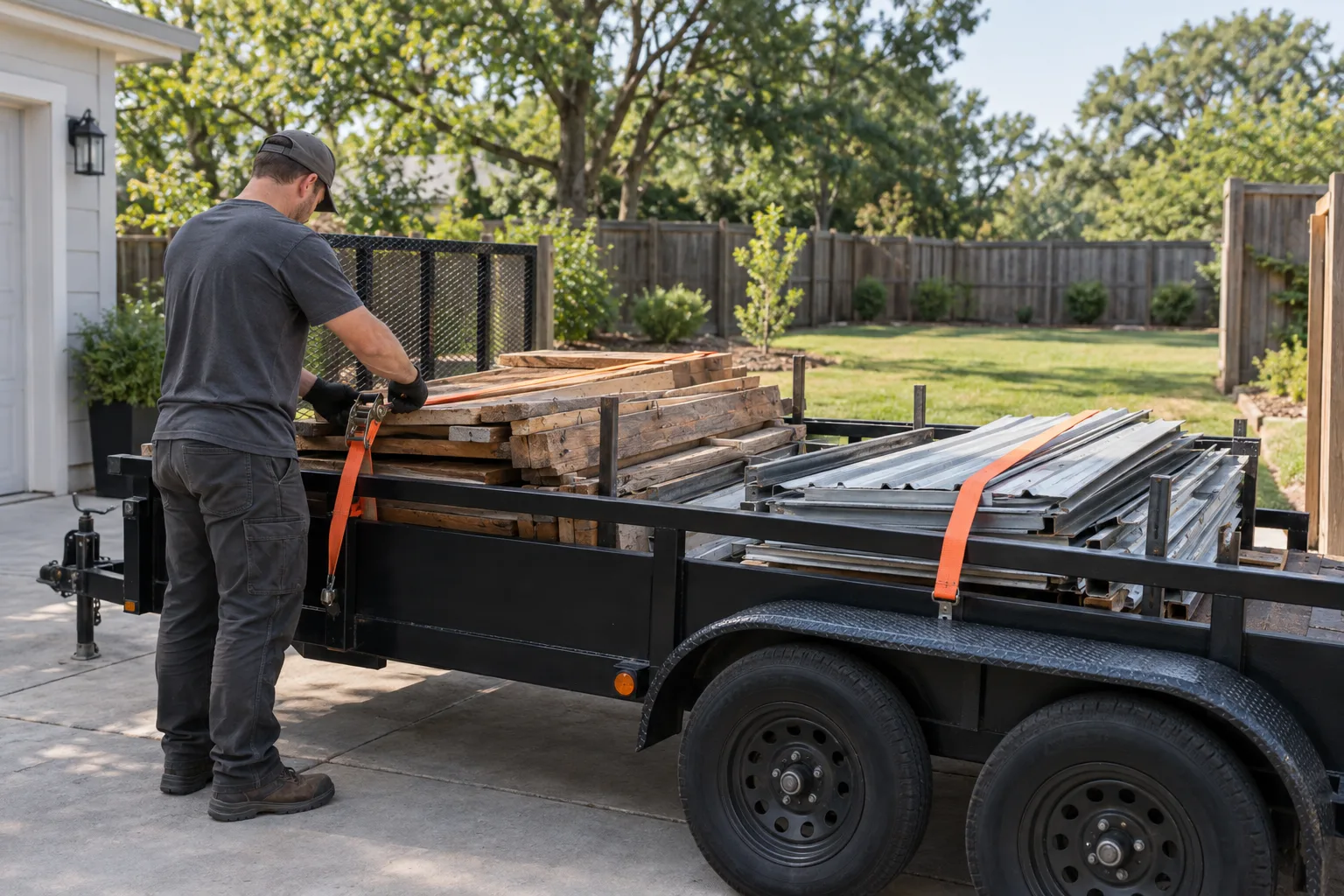 Organized shed material and yard cleanup